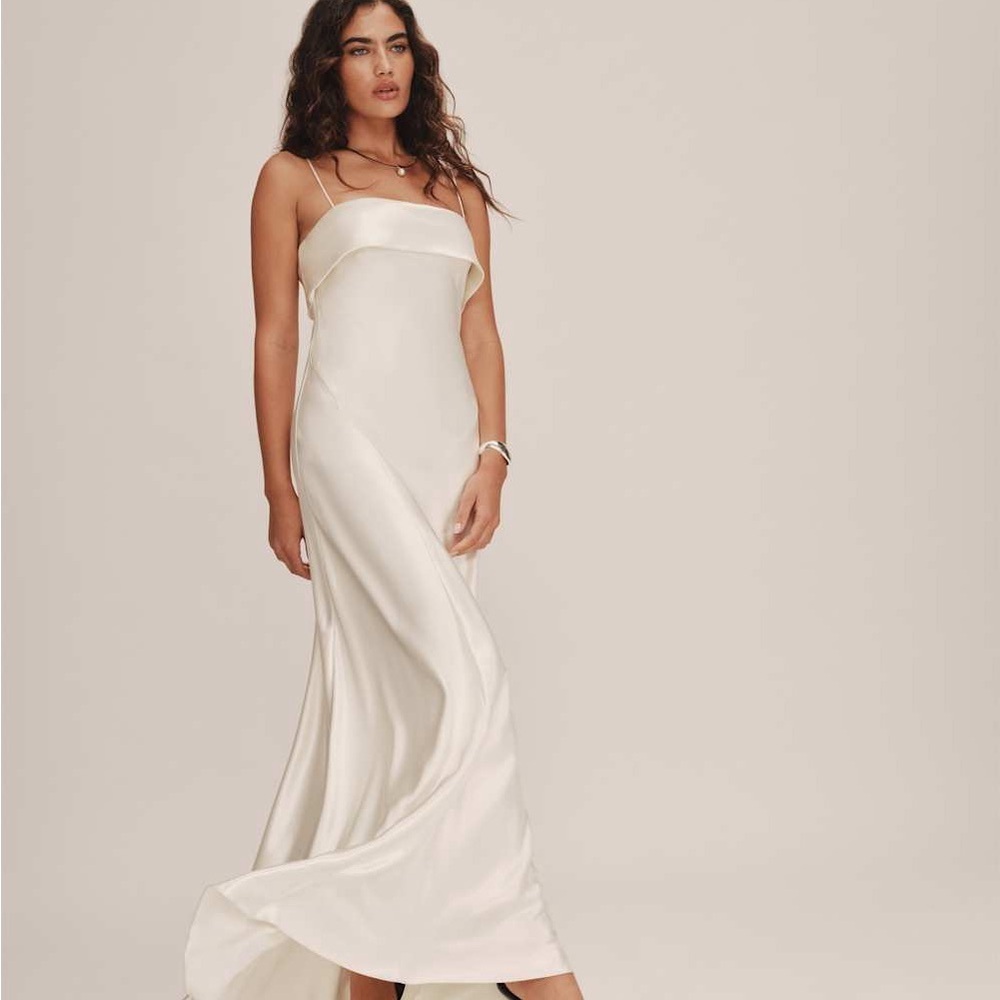 Reformation Silk Cream Dress
